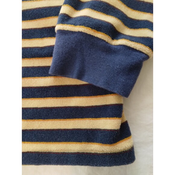 Vtg 60s 70s Mens Large Shirt Terry Cloth Striped Navy Disco Skate Surf JCPenney - Picture 4 of 11